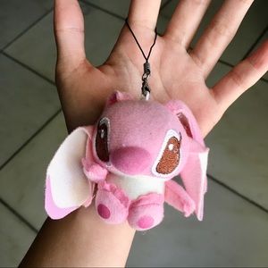 Angel Pink Lilo & Stitch Plush Keychain